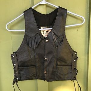 Toddler Genuine Leather Fringe Vest